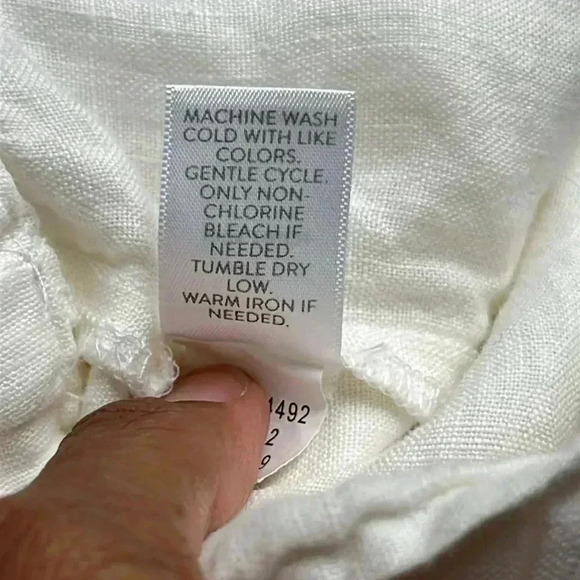 Pure Jill Linen Ankle White Pants Size PL - Picture 5 of 5